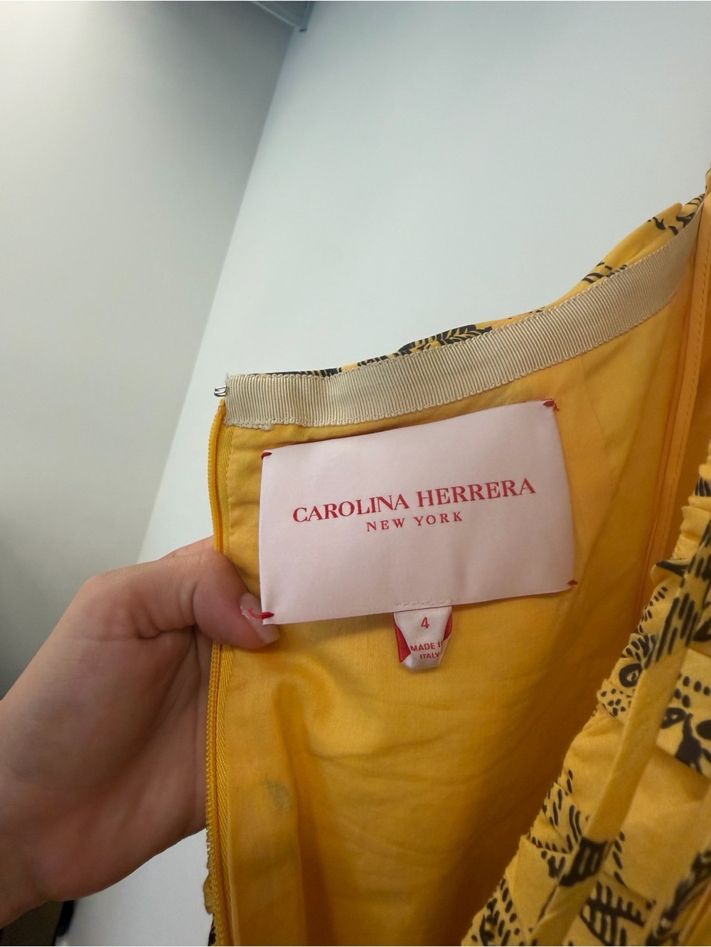 Carolina Herrera Yellow Floral Cutout Maxi - Picture 5 of 7